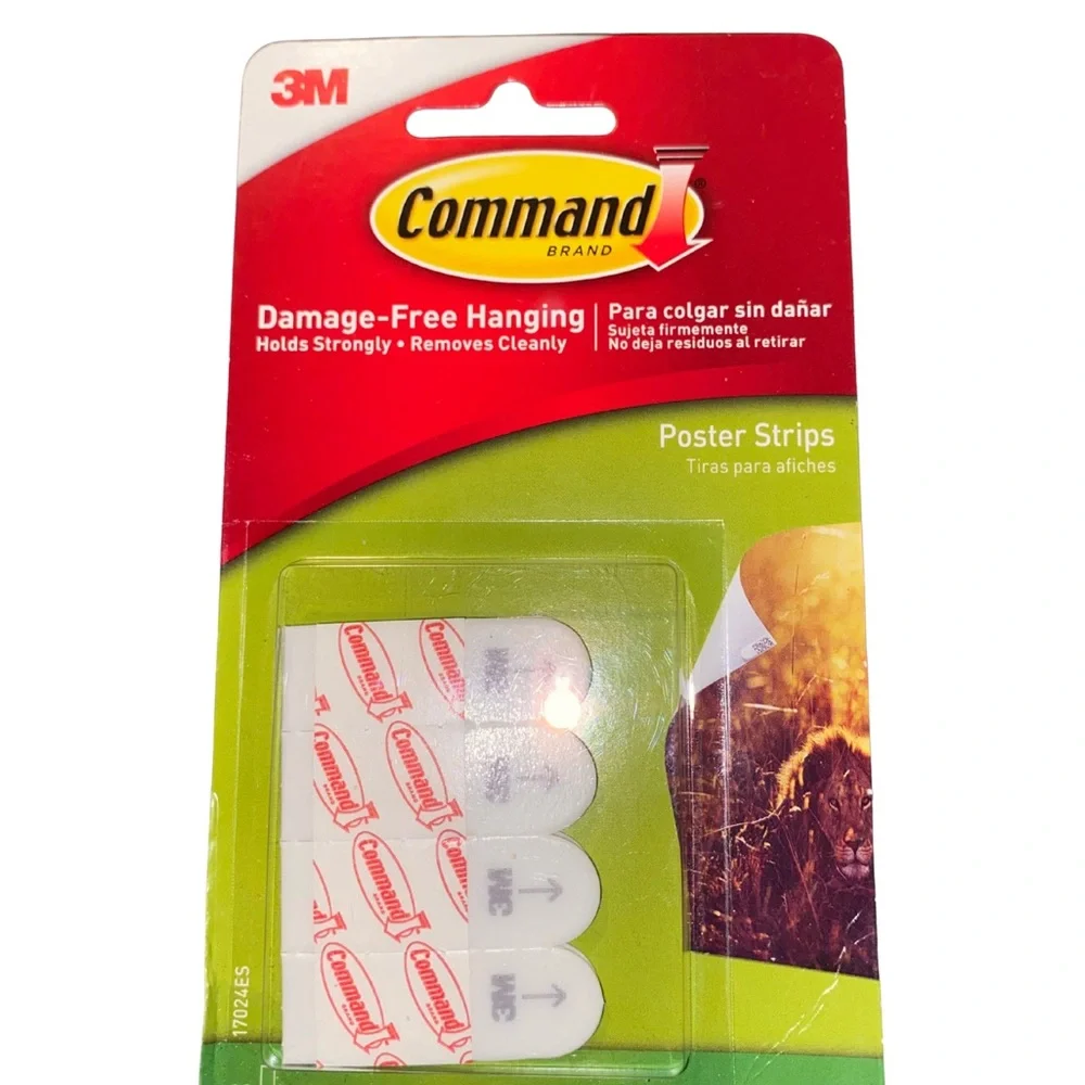 3M Command Poster Strips 12-ct Damage-Free Hanging‎ Adhesive Strips NEW Sealed